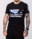 BAD BOY greek Flag TSHIRT- black
